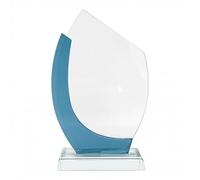 COOKIES AND KOALAS Blue Flame Crystal Trophy Award, Heavyweight Glass Recognition Award in Presentation Box, Premium Freestanding Trophy for Corporate, School, Sports & Achievement Events