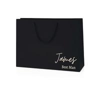 COOKIES AND KOALAS Bridesmaid Gift Bag Decal Black Medium Wide 35x25x10cm | Add any name and bridal role in the corner in your choice of 16 plus text colours - a mother of the groom keepsake