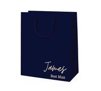 COOKIES AND KOALAS Bridesmaid Gift Bag Decal Blue Small 20x24x10cm | Personalised in the corner with any name and bridal role in 16 plus text colours - a bachelorette party keepsake