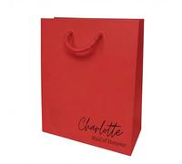 COOKIES AND KOALAS Bridesmaid Gift Bag Decal Red XS 15x19x8cm | Personalised in the corner with any name and bridal role in 16 plus text colours - a flower girl keepsake