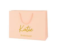 Cookies and Koalas Bridesmaid Gift Bag - Pink Medium Wide 35x24x10cm | Personalised bridesmaid proposal bag - will you be my bridesmaid, maid of honour & flower girl - gold/silver foil, UK made