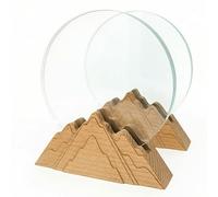 COOKIES AND KOALAS Mountain Crystal Trophy Award Pack of 2, Heavyweight Glass Recognition Awards with Wooden Base, Premium Freestanding Trophies for Corporate, School, Sports & Achievement Events