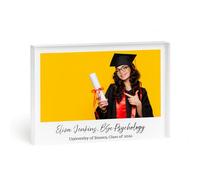 COOKIES AND KOALAS Personalised Acrylic Photo Block Size A7-7.4×10.5 cm - 2 cm Thick - Photo & Text Printed - Freestanding Desk Gift & Decor, Timeless Keepsake with Custom Message