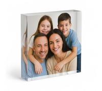 COOKIES AND KOALAS Personalised Acrylic Photo Block Size Square - 10×10 cm - 2 cm Thick - Frameless Full Photo Display - Freestanding Desk Gift & Decor, Timeless Keepsake for Birthdays & Anniversaries