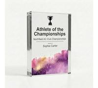 COOKIES AND KOALAS Personalised Athletics Trophy, Large A4 21x29.7cm Custom Acrylic Block Award for Athlete of the Year, 2cm Thick Freestanding UV Printed Plaque for School Sports Day Awards