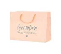 COOKIES AND KOALAS Personalised Birthday Gift Bag - Luxury Pink Foil Printed Gift Bag- Medium Wide 35×24×10 cm - Custom Gold or Silver Foil Name - Reusable Birthday Gift Packaging for Him, Her or Kids