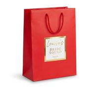 Cookies and Koalas Personalised Bride Squad Hen Do Gift Bag - Red Medium Tall 25x35x10 cm - Last Rodeo Gift Bag - Custom Foil Sticker