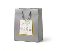 Cookies and Koalas Personalised Bride Squad Hen Do Gift Bag - Silver Small 20x24x10 cm - Team Bride Bag - Custom Foil Sticker