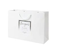 Cookies and Koalas Personalised Bride Squad Hen Do Gift Bag - White Medium Wide 35x25x10 cm - Personalised Hen Do Bag with Sticker - Custom Foil Sticker