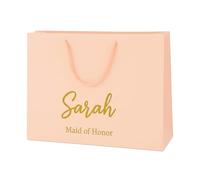 Cookies and Koalas Personalised Bridesmaid Gift Bag - Pink Large 40x30x13cm | Personalised bridesmaid proposal bag - will you be my bridesmaid, maid of honour & flower girl - gold/silver foil, UK made
