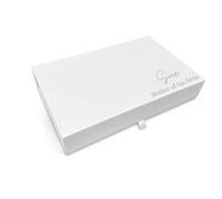 COOKIES AND KOALAS Personalised Bridesmaid Proposal Box Large White - Luxury Magnetic Gift Box for Maid of Honour & Wedding Party - Custom Name & Hidden Message, Empty Hamper for Gifts