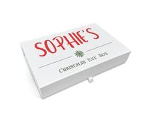 COOKIES AND KOALAS Personalised Christmas Box - Large 22×34×7 cm - Festive White Box with Christmas Eve Design - Luxury Xmas Boxes for Gifts, Hampers & Keepsakes