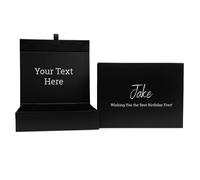COOKIES AND KOALAS Personalised Foil Gift Box - Black Medium 17x22x5cm | Gold or silver name and hidden message on the lid - a magnetic keepsake for birthdays, anniversaries and every celebration