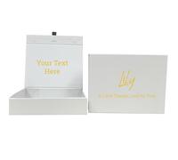 COOKIES AND KOALAS Personalised Foil Gift Box - Grey Medium 17x22x5cm | Gold or silver name and hidden message on the lid - a magnetic keepsake for birthdays, anniversaries and every celebration