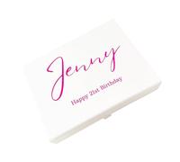 COOKIES AND KOALAS Personalised Gift Box - Custom Full Colour Print - 4 Sizes - Keepsake Box for Birthdays, Weddings, Anniversaries, Baby Showers & Special Occasions (White, Medium: 17x22x5cm)