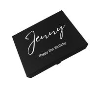 COOKIES AND KOALAS Personalised Gift Box - Custom Full Colour Print - 4 Sizes - Keepsake Box for Birthdays, Weddings, Anniversaries, Baby Showers & Special Occasions (Black, Extra Large: 42x32x12cm)