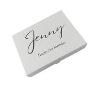 COOKIES AND KOALAS Personalised Gift Box - Custom Full Colour Print - 4 Sizes - Keepsake Box for Birthdays, Weddings, Anniversaries, Baby Showers & Special Occasions (Grey, Large: 22x34x7cm)