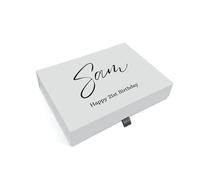 COOKIES AND KOALAS Personalised Gift Box - Custom Full Colour Print - Grey - Medium 17x22x5cm - Keepsake Box for Birthdays, Weddings, Anniversaries, Baby Showers & Special Occasions