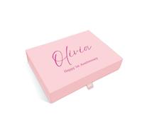 COOKIES AND KOALAS Personalised Gift Box - Custom Full Colour Print - Pink - Medium 17x22x5cm - Keepsake Box for Birthdays, Weddings, Anniversaries, Baby Showers & Special Occasions