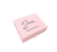 COOKIES AND KOALAS Personalised Gift Box - Custom Full Colour Print - Pink - Small 12x12x5cm - Keepsake Box for Birthdays, Weddings, Anniversaries, Baby Showers & Special Occasions