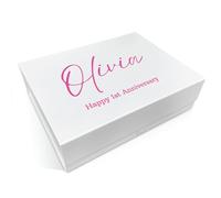 COOKIES AND KOALAS Personalised Gift Box - Custom Full Colour Print - White - Extra Large 42x32x12cm - Keepsake Box for Birthdays, Weddings, Anniversaries, Baby Showers & Special Occasions