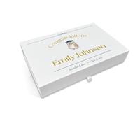 COOKIES AND KOALAS Personalised Graduation Gift Box - Large 34x22x7cm Magnetic Keepsake Box for Graduation Gifts, University Memory Box, Class of 2026 Gift Box with Custom Name - Design 1