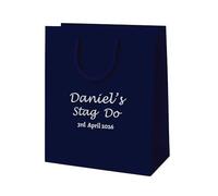 COOKIES AND KOALAS Personalised Hen Party Bag Blue Small 20x24x10cm | Real gold or silver foil name, occasion, date printed on thick 210gsm card, rope handles - made for the bride to be