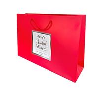 COOKIES AND KOALAS Personalised Hen Party Gift Bag with Foil Sticker - Medium Wide 25×32×11 cm Red - Team Bride Bag for Bridesmaids, Maid of Honour, Hen Party Favours