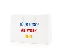 COOKIES AND KOALAS Personalised Logo Gift Bag - Medium Wide 24×35×11 cm White - Custom Full Colour Printed Corporate Branded Bag for Events, Clients & Business Gifts