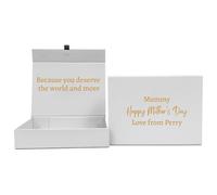 COOKIES AND KOALAS Personalised Mother’s Day Gift Box - Luxury Grey Magnetic Gift Box - Large 22×34×7 cm - Custom Gold, Silver Foil Name & Message - Reusable Keepsake Gift Packaging for Mum