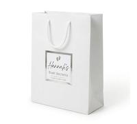 COOKIES AND KOALAS Personalised New Baby Favour Bag - White Medium Tall 25x35x10 cm - New Party Bag | Custom Gold or Silver Foil Sticker