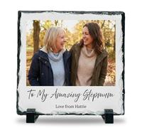 COOKIES AND KOALAS Personalised Photo Slate for Mum 20x20cm Square | Personalised photo slate for Mum Nan or Grandma, your photo and text on 20x20cm natural rock, a Mother's Day keepsake