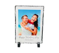 COOKIES AND KOALAS Personalised Photo Slate Picture - 15x20 cm Custom Stone Photo Frame - Handmade Slate Photo Gift with Text - Personalised Gift for Christmas, Wedding, Birthday or Mother’s Day