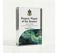 COOKIES AND KOALAS Personalised Rugby Trophy, A6 10.5x14.8cm Custom Acrylic Block Award for Coach’s Player, 2cm Thick Freestanding UV Printed Plaque for End of Season Presentation Awards