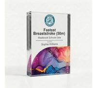 COOKIES AND KOALAS Personalised Swimming Trophy, A5 14.8x21cm Custom Acrylic Block Award for Swimmer of the Meet, 2cm Thick Freestanding Premium UV Printed Plaque for Swimming Gala Awards