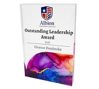 COOKIES AND KOALAS Personalised Trophy - A5 14.8×21 cm Acrylic Custom Award with Text & Logo - 2 cm Thick Freestanding Plaque for Corporate, Sports or School Events - Handmade in the UK