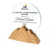 COOKIES AND KOALAS Personalised Trophy - Mountain Crystal Award 20cm - Custom Full Colour Logo & Text - Perseverance & Success