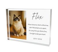 COOKIES AND KOALAS Pet Memorial Acrylic Plaque - A5 14.8x21 cm Personalised Photo Keepsake with Name & Poem - 2 cm Thick Custom Pet Loss Gift for Dog, Cat or Horse - Handmade Remembrance in the UK