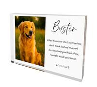 COOKIES AND KOALAS Pet Memorial Acrylic Plaque - A6 10.4x14.8 cm Personalised Photo Keepsake with Name & Poem - 2 cm Thick Custom Pet Loss Gift for Dog, Cat or Horse - Handmade Remembrance in the UK