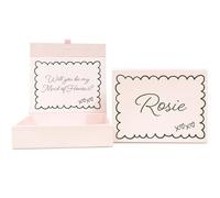 COOKIES AND KOALAS Pink Personalised Bridesmaid Box - Custom Name & Message - Scallop Gift Box - Maid of Honour - Medium 17x22x5cm