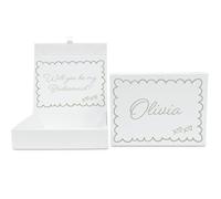 COOKIES AND KOALAS White Personalised Bridesmaid Box - Custom Name & Message - Scallop Gift Box - Medium 17x22x5cm