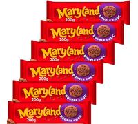 Cookies Bundle with Maryland Cookies Double Chocolate 200g - 6 Pack | Chocolate Flavoured Cookies with Chocolate Chips, Suitable For Vegetarians.