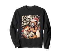 Cookies Calories And Chaos Cozy Christmas Sweatshirt