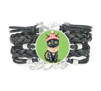 Cookies Cat Infinity Fortune love adjustable leather braided Texture bracel