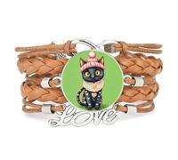 Cookies Cat Infinity Fortune love adjustable leather braided Texture bracel