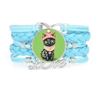 Cookies Cat Infinity Fortune love adjustable leather braided Texture bracel