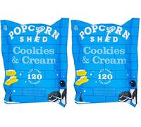 Cookies & Cream Popcorn Snack Pack, 1 x 24g Bag, Handcrafted, Natural & Vegetarian Lunch Box & Low Calorie Movie Night Snack (Pack of 2)