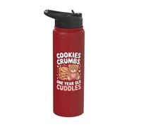 Cookies Crumbs One Year Old Cuddels 1st Birthday Stainless Steel Insulated Water Bottle
