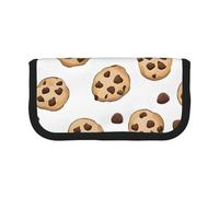 Cookies Food Chocolate Chip Biscuits Large Capacity Canvas Pencil Case, Sturdy and Durable, Easy to Store in an Orderly Manner