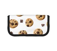 Cookies Food Chocolate Chip Biscuits Large Capacity Canvas Pencil Case, Sturdy and Durable, Easy to Store in an Orderly Manner